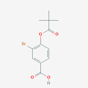 molecular formula C12H13BrO4 B13083134 3-Bromo-4-(pivaloyloxy)benzoic acid CAS No. 1131594-54-1