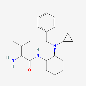 molecular formula C21H33N3O B13083146 2-amino-N-[(2S)-2-[benzyl(cyclopropyl)amino]cyclohexyl]-3-methylbutanamide 