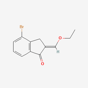 molecular formula C12H11BrO2 B13083185 4-Bromo-2-(ethoxymethylidene)-2,3-dihydro-1H-inden-1-one 