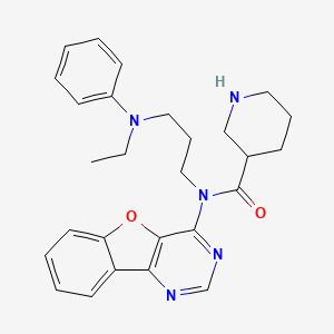 N-([1]benzofuro[3,2-d]pyrimidin-4-yl)-N-[3-(N-ethylanilino)propyl]piperidine-3-carboxamide