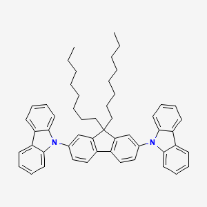 molecular formula C53H56N2 B13083327 9,9'-(9,9-Dioctyl-9H-fluorene-2,7-diyl)bis(9H-carbazole) 