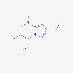 molecular formula C11H19N3 B13083328 2,7-Diethyl-6-methyl-4H,5H,6H,7H-pyrazolo[1,5-a]pyrimidine 