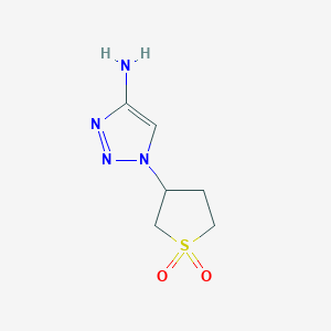 molecular formula C6H10N4O2S B13083357 3-(4-Amino-1h-1,2,3-triazol-1-yl)tetrahydrothiophene 1,1-dioxide 