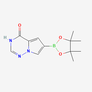 molecular formula C12H16BN3O3 B13083364 6-(4,4,5,5-Tetramethyl-1,3,2-dioxaborolan-2-yl)pyrrolo[2,1-f][1,2,4]triazin-4(3H)-one 