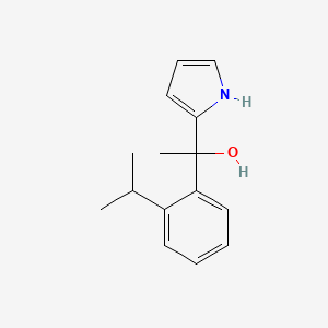 molecular formula C15H19NO B13083380 1-(2-Isopropylphenyl)-1-(1H-pyrrol-2-yl)ethanol 