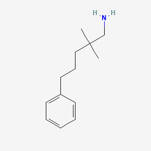 molecular formula C13H21N B13083398 2,2-Dimethyl-5-phenylpentan-1-amine 