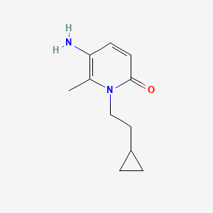 molecular formula C11H16N2O B13083404 5-Amino-1-(2-cyclopropylethyl)-6-methyl-1,2-dihydropyridin-2-one 