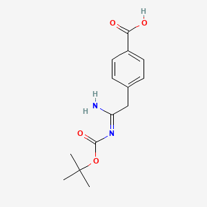 molecular formula C14H18N2O4 B13083428 4-(2-((tert-Butoxycarbonyl)amino)-2-iminoethyl)benzoicacid 