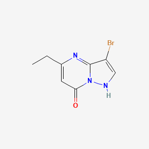 molecular formula C8H8BrN3O B13083430 3-Bromo-5-ethyl-4H,7H-pyrazolo[1,5-a]pyrimidin-7-one 