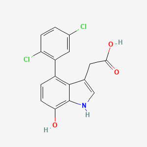 molecular formula C16H11Cl2NO3 B13083440 2-(4-(2,5-Dichlorophenyl)-7-hydroxy-1H-indol-3-yl)acetic acid 