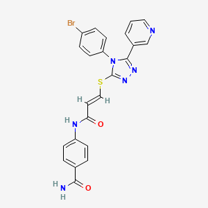 4-(3-((4-(4-Bromophenyl)-5-(pyridin-3-yl)-4H-1,2,4-triazol-3-yl)thio)acrylamido)benzamide