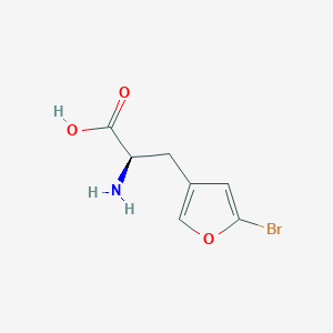 molecular formula C7H8BrNO3 B13083510 (2R)-2-Amino-3-(5-bromofuran-3-yl)propanoic acid 