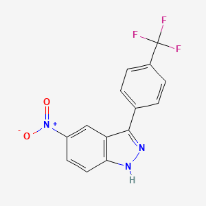 molecular formula C14H8F3N3O2 B13083511 5-Nitro-3-(4-(trifluoromethyl)phenyl)-1H-indazole CAS No. 1356087-78-9