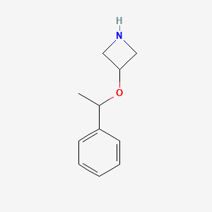 molecular formula C11H15NO B13083567 3-(1-Phenylethoxy)azetidine 