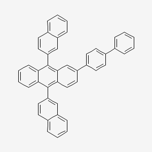 molecular formula C46H30 B13083633 2-([1,1'-Biphenyl]-4-yl)-9,10-di(naphthalen-2-yl)anthracene 