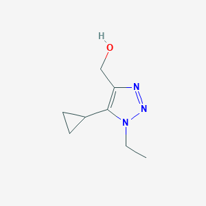 molecular formula C8H13N3O B13083692 (5-Cyclopropyl-1-ethyl-1H-1,2,3-triazol-4-yl)methanol 