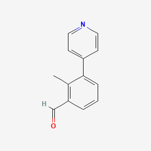 molecular formula C13H11NO B13083705 2-Methyl-3-(pyridin-4-yl)benzaldehyde 