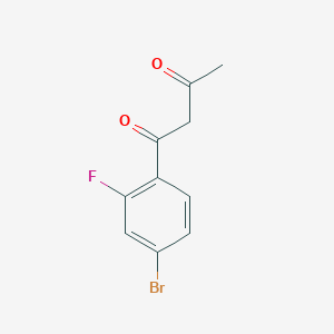 molecular formula C10H8BrFO2 B13083778 1-(4-Bromo-2-fluorophenyl)butane-1,3-dione 