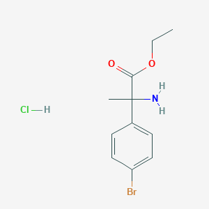 molecular formula C11H15BrClNO2 B13083785 Ethyl 2-amino-2-(4-bromophenyl)propanoate hydrochloride 