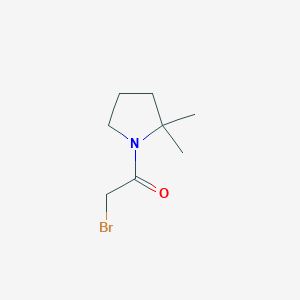 molecular formula C8H14BrNO B13083809 2-Bromo-1-(2,2-dimethylpyrrolidin-1-yl)ethanone 