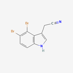 molecular formula C10H6Br2N2 B13083816 2-(4,5-Dibromo-1H-indol-3-yl)acetonitrile 