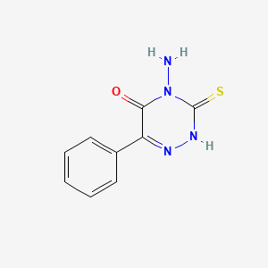 molecular formula C9H8N4OS B1308391 4-Amino-3-mercapto-6-phenyl-1,2,4-triazin-5(4H)-one CAS No. 22278-82-6