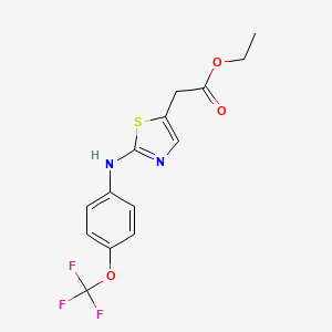 molecular formula C14H13F3N2O3S B13083968 Ethyl 2-(2-((4-(trifluoromethoxy)phenyl)amino)thiazol-5-yl)acetate 