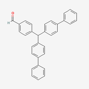 molecular formula C32H24O B13083979 4-(Di([1,1'-biphenyl]-4-yl)methyl)benzaldehyde 