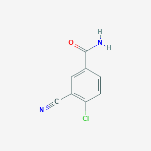 molecular formula C8H5ClN2O B13084013 4-Chloro-3-cyanobenzamide 