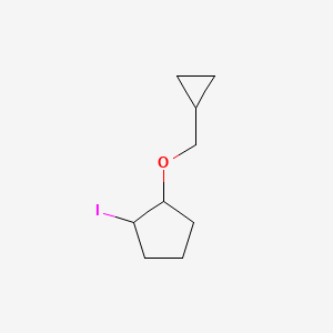 molecular formula C9H15IO B13084049 1-(Cyclopropylmethoxy)-2-iodocyclopentane 