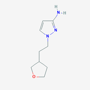 molecular formula C9H15N3O B13084050 1-[2-(Oxolan-3-yl)ethyl]-1H-pyrazol-3-amine 