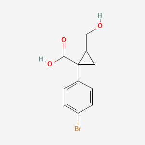 1-(4-Bromophenyl)-2-(hydroxymethyl)cyclopropane-1-carboxylic acid