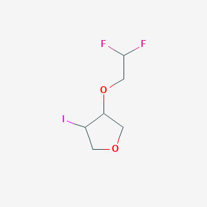 molecular formula C6H9F2IO2 B13084093 3-(2,2-Difluoroethoxy)-4-iodooxolane 