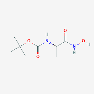 molecular formula C8H16N2O4 B130841 Carbamic acid, [(1S)-2-(hydroxyamino)-1-methyl-2-oxoethyl]-, 1,1- CAS No. 156706-51-3