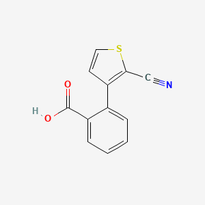 molecular formula C12H7NO2S B13084115 2-(5-Cyanothiophen-4-YL)benzoicacid 