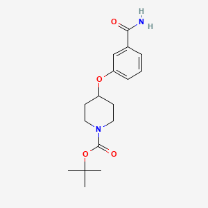 molecular formula C17H24N2O4 B13084154 tert-Butyl 4-(3-carbamoylphenoxy)piperidine-1-carboxylate 