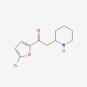 1-(5-Bromofuran-2-yl)-2-(piperidin-2-yl)ethan-1-one