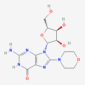 2-Amino-9-((2R,3R,4S,5R)-3,4-dihydroxy-5-(hydroxymethyl)tetrahydrofuran-2-yl)-8-morpholino-1H-purin-6(9H)-one