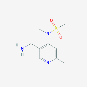 molecular formula C9H15N3O2S B13084182 N-(5-(aminomethyl)-2-methylpyridin-4-yl)-n-methylmethanesulfonamide 