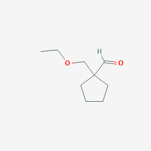 molecular formula C9H16O2 B13084211 1-(Ethoxymethyl)cyclopentane-1-carbaldehyde 