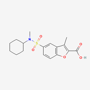 molecular formula C17H21NO5S B1308426 5-{[Cyclohexyl(methyl)amino]sulfonyl}-3-methyl-1-benzofuran-2-carboxylic acid CAS No. 899710-18-0