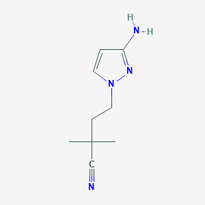 4-(3-amino-1H-pyrazol-1-yl)-2,2-dimethylbutanenitrile