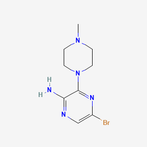 molecular formula C9H14BrN5 B13084293 5-Bromo-3-(4-methylpiperazin-1-YL)pyrazin-2-amine 