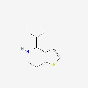 molecular formula C12H19NS B13084301 4-(Pentan-3-yl)-4H,5H,6H,7H-thieno[3,2-c]pyridine 