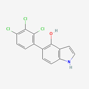 molecular formula C14H8Cl3NO B13084311 4-Hydroxy-5-(2,3,4-trichlorophenyl)indole 