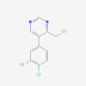 molecular formula C11H7Cl3N2 B13084319 4-(Chloromethyl)-5-(3,4-dichlorophenyl)pyrimidine 