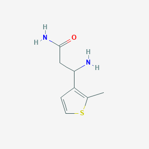 molecular formula C8H12N2OS B13084363 3-Amino-3-(2-methylthiophen-3-yl)propanamide 