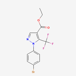 molecular formula C13H10BrF3N2O2 B1308438 1-(4-溴苯基)-5-(三氟甲基)-1H-吡唑-4-羧酸乙酯 CAS No. 618070-60-3