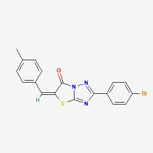 molecular formula C18H12BrN3OS B13084385 2-(4-Bromophenyl)-5-(4-methylbenzylidene)thiazolo[3,2-b][1,2,4]triazol-6(5H)-one CAS No. 606952-57-2