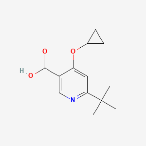 molecular formula C13H17NO3 B13084403 6-(Tert-butyl)-4-cyclopropoxynicotinic acid 